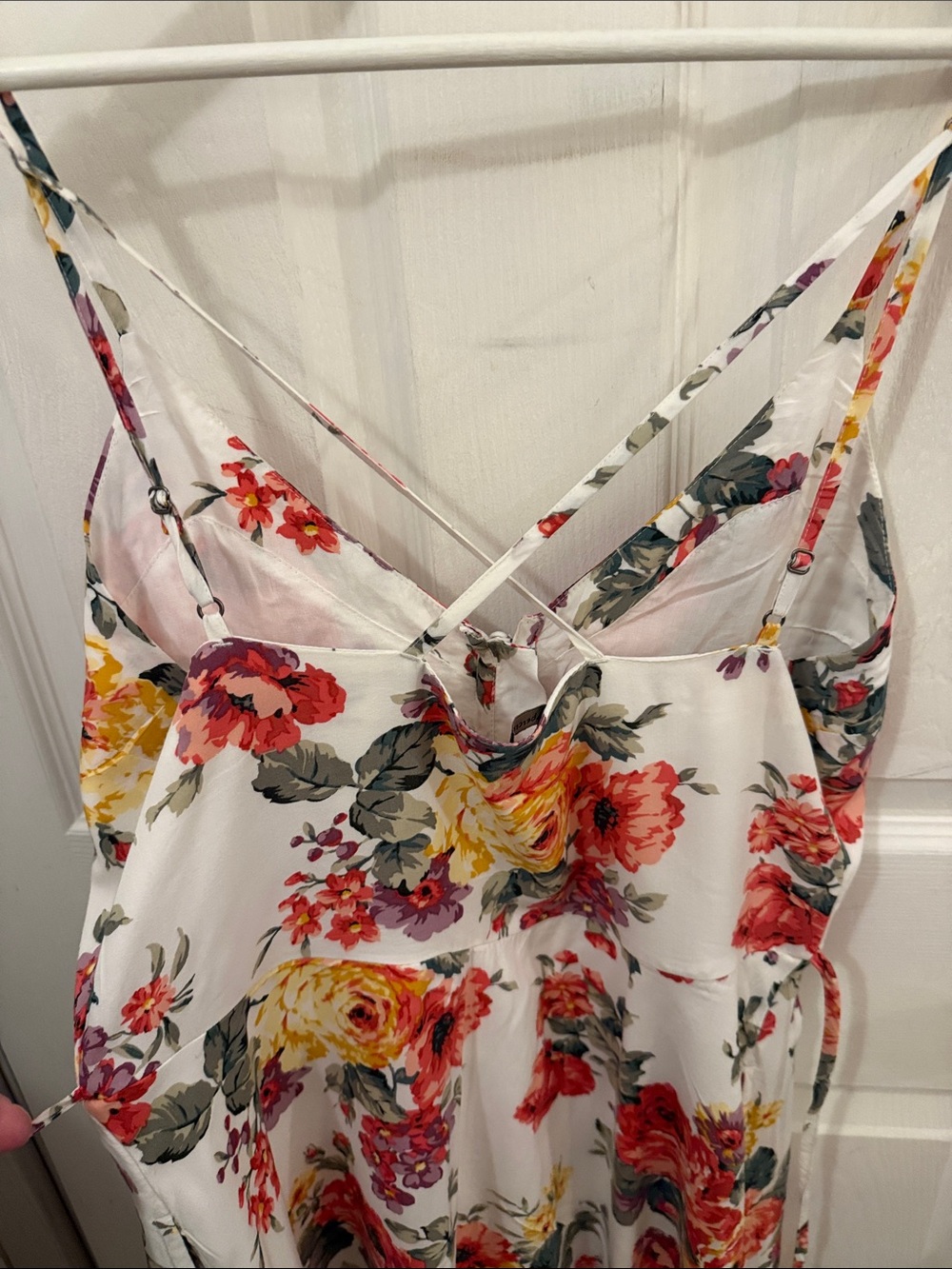 Abercrombie & Fitch White Floral Button-Front Slip Dress, Small - Picture 5 of 8